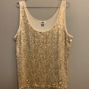 Champagne sequins tank XXL